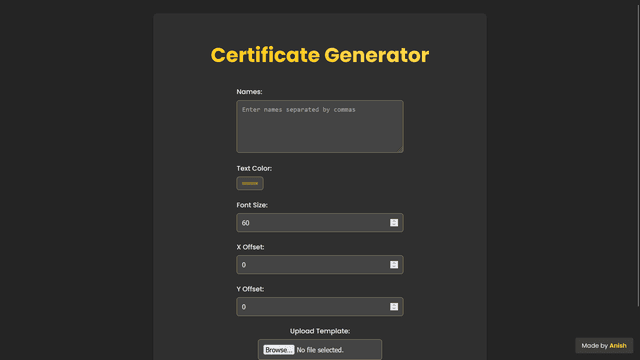 Certificate Generator